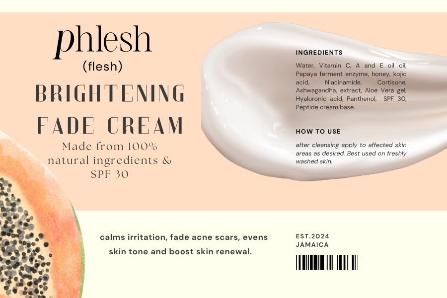 Brightening Fade Cream – Fades Dark Spots, Acne Scars & Sunburns | SPF 30 + Kojic Acid +Papaya+ Niacinamide Fade Ointment-