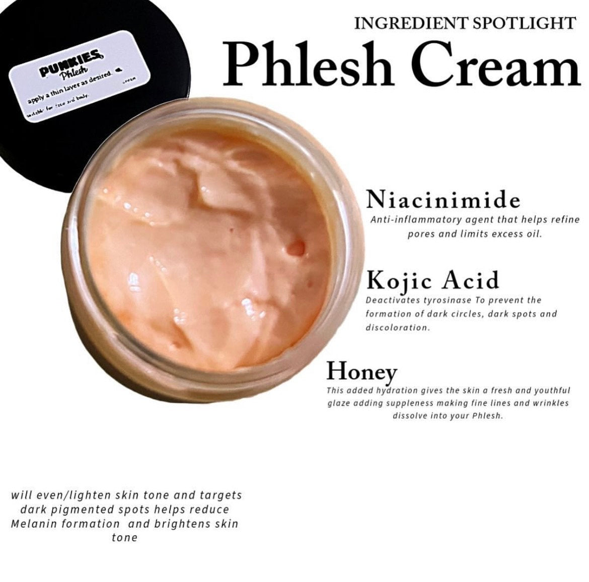 Brightening Fade Cream – Fades Dark Spots, Acne Scars & Sunburns | SPF 30 + Kojic Acid +Papaya+ Niacinamide Fade Ointment-